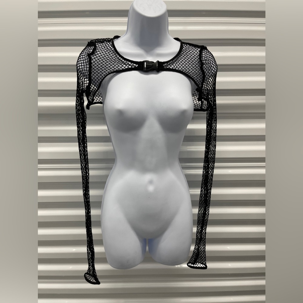 Dolls Kill Poster Grl Press Charges Fishnet Shrug